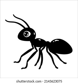 Ant. Vector illustration isolated on a white background. Cartoon drawn character for children. Insects.