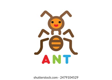 Ilustración vectorial de hormiga aislada sobre un fondo blanco 1