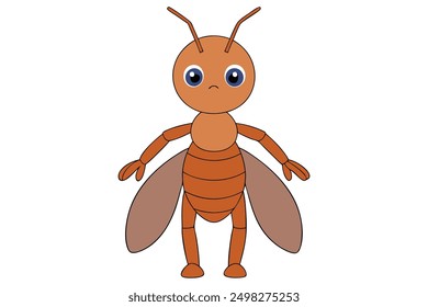 Ant Vector Illustrations Linocut, Kawaii, Cartoon, Clipart, Line Art Designs
