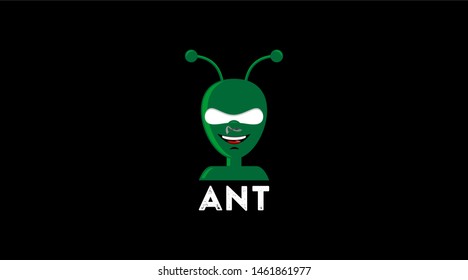 Ant vector logo. Green ant logo