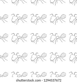 ant vector seamless pattern isolated on white background