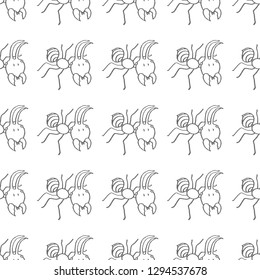 ant vector seamless pattern isolated on white background