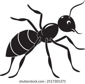ant walking silhouette vector white background.