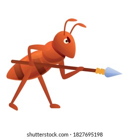 Ant warrior icon. Cartoon of ant warrior vector icon for web design isolated on white background