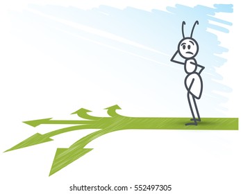 Ant wondering which way to choose