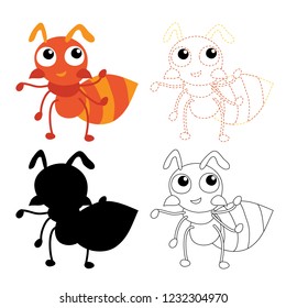 ant worksheet vector design for kid