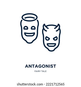 antagonist icon from fairy tale collection. Thin linear antagonist, skeletal, atoms outline icon isolated on white background. Line vector antagonist sign, symbol for web and mobile