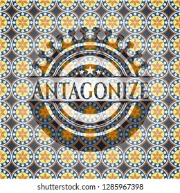 Antagonize arabic badge. Arabesque decoration.