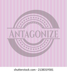 Antagonize badge with pink background. Conceptual design.