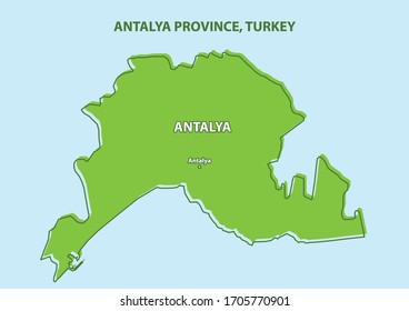 Antalya Province Map of Turkey Country