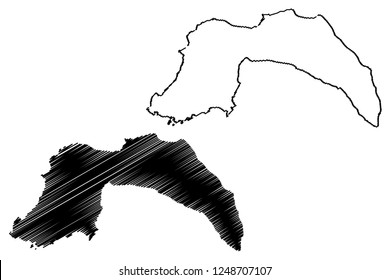 Antalya (Provinces of the Republic of Turkey) map vector illustration, scribble sketch Antalya ili map