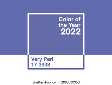 Antalya, Turkey - December 10, 2021: Color of the Year 2022, Pantone 17-3938 Very Peri trend colour palette sample swatch book guide