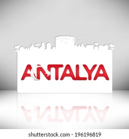 Antalya Turkey skyline silhouette design, vector illustration.