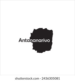 Antananarivo Madagascar map and black lettering design on white background
