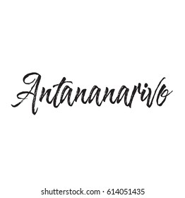 antananarivo, text design. Vector calligraphy. Typography poster. Usable as background.