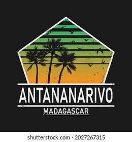 Antananarivo The Travel Destination logo - Vector travel company logo design - Country Flag Travel and Tourism concept t shirt graphics vector illustration