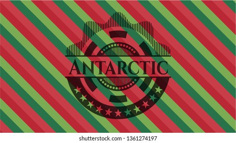 Antarctic christmas badge background.