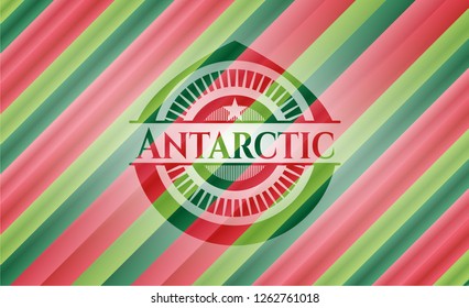 Antarctic christmas colors style emblem.