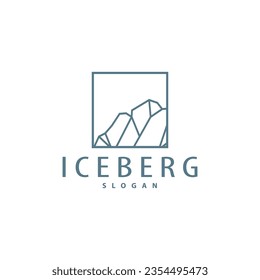 Antarctic Cold Mountain Iceberg Logo Design, Simple Vector Template Symbol Illustration