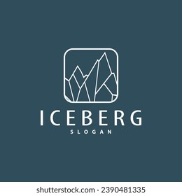 Antarctic Cold Mountain Iceberg Logo Design, Simple Vector Template Symbol Illustration