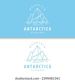 Antarctic Cold Mountain Iceberg Logo Design, Simple Vector Template Symbol Illustration