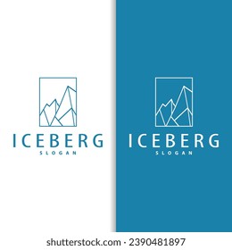 Diseño del logotipo Iceberg de Montaña Fría Antártica, Ilustración de la plantilla de vectores simple Ilustración