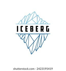 Antarctic Cold Mountain Iceberg Logo Design, Simple Vector Template Symbol Illustration
