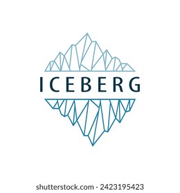 Antarctic Cold Mountain Iceberg Logo Design, Simple Vector Template Symbol Illustration