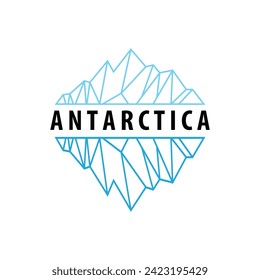 Antarctic Cold Mountain Iceberg Logo Design, Simple Vector Template Symbol Illustration