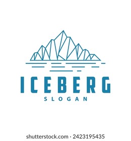 Antarctic Cold Mountain Iceberg Logo Design, Simple Vector Template Symbol Illustration