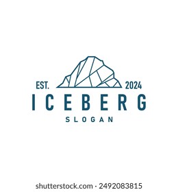 Antarctic Cold Mountain Iceberg Logo Design, Simple Vector Template Symbol Illustration