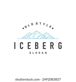 Antarctic Cold Mountain Iceberg Logo Design, Simple Vector Template Symbol Illustration