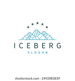 Antarctic Cold Mountain Iceberg Logo Design, Simple Vector Template Symbol Illustration