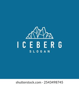 Antarctic Cold Mountain Iceberg Logo Design, Simple Vector Template Symbol Illustration