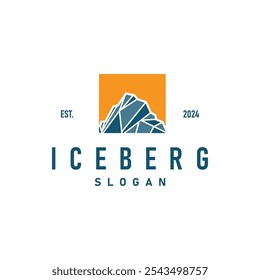 Antarctic Cold Mountain Iceberg Logo Design, Simple Vector Template Symbol Illustration