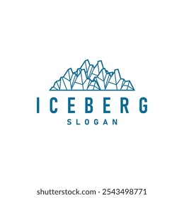 Antarctic Cold Mountain Iceberg Logo Design, Simple Vector Template Symbol Illustration