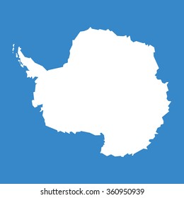 Antarctic Continent Highly Detailed Map. Vector.