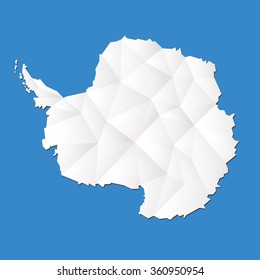 Antarctic continent highly detailed map. Vector.