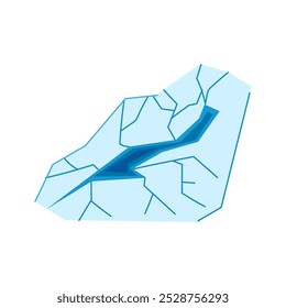 antarctic ice crack cartoon. climate snow, sheet floe, surface pressure antarctic ice crack sign. isolated symbol vector illustration