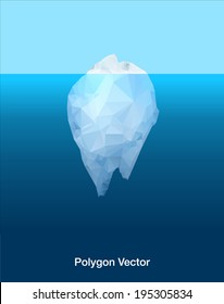 Antarctic iceberg in the ocean.  abstract polygon vector