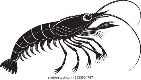 antarctic krill design a silhouette vector
