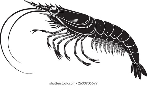 antarctic krill design a silhouette vector