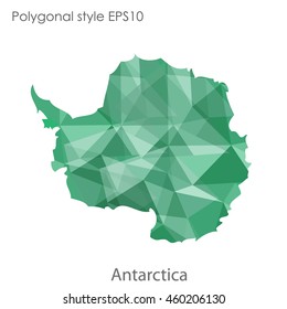 Antarctic map in geometric polygonal,mosaic style. Abstract gems triangle,modern design background. Vector illustration EPS10