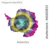 Antarctic map in geometric polygonal,mosaic style.Abstract gems triangle,modern design background. Vector illustration EPS10
