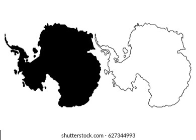 Antarctic Map Vector Illustration,