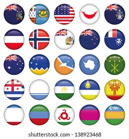 Antarctic and Russian Flags Round Buttons