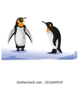 Antarctic scene background penguin vector illustration
