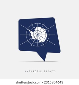 Antarctic Treaty flag bubble chat icon