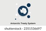 Antarctic Treaty System flag bubble circle round shape icon colorful vector illustration