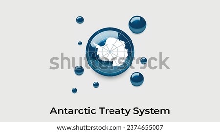 Antarctic Treaty System flag bubble circle round shape icon colorful vector illustration